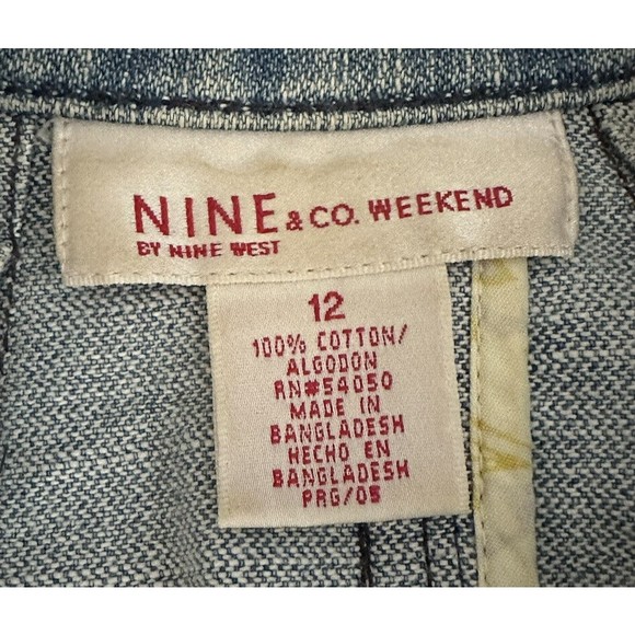 Nine &Co  by Nine West Women’s 12 Light Wash Blue Denim Jacket Embroider Pocket - Picture 5 of 7